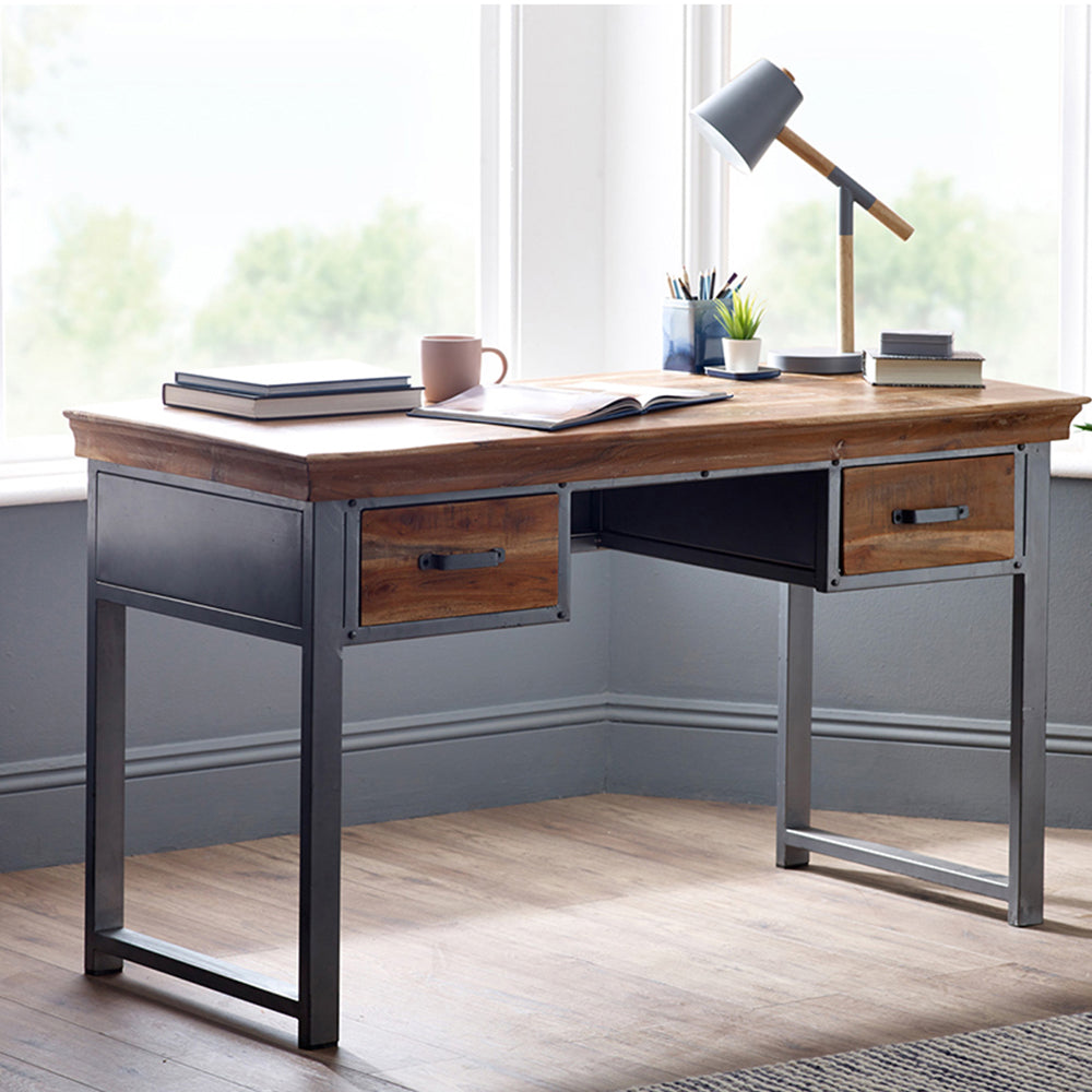 Industrial Range 2 Drawer Writing Desk