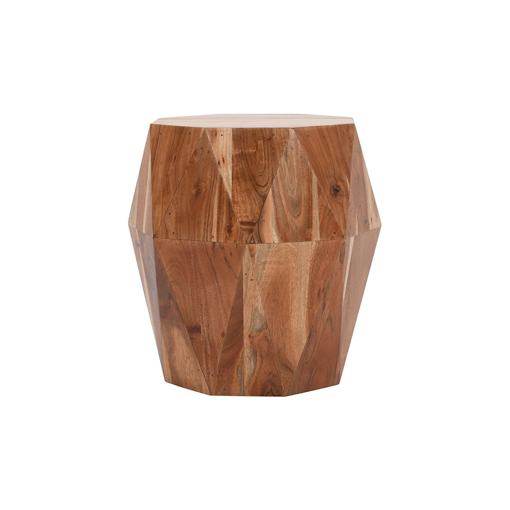 Artisanal End Side Table Octagon Top,
Natural Brown