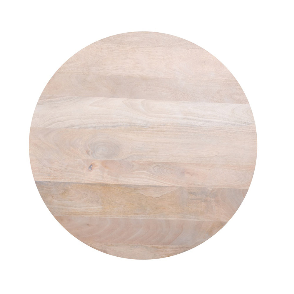 Round Drum Coffee Table White Finish