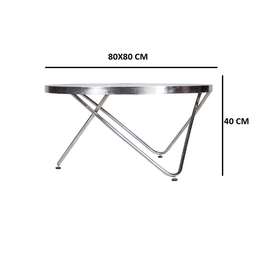 Handcrafted Metal Frame Coffee Table with Top White Marble