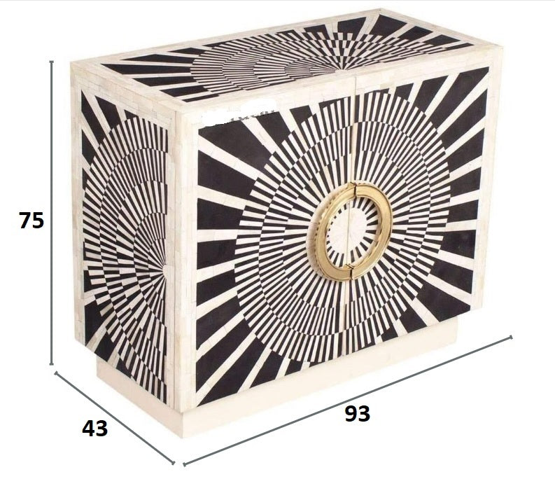Lattice Luxe Black & White Sideboard
