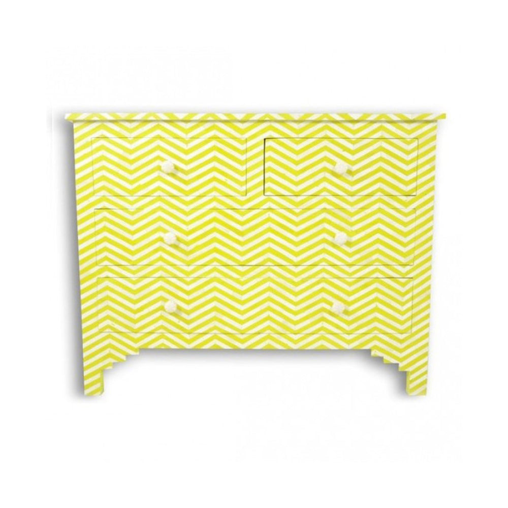 Art Deco Inlay Yellow Sideboard