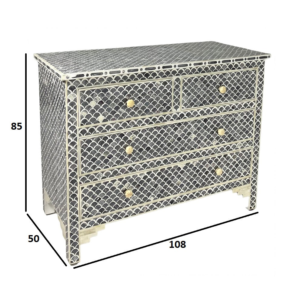 Art Deco Inlay Black Sideboard