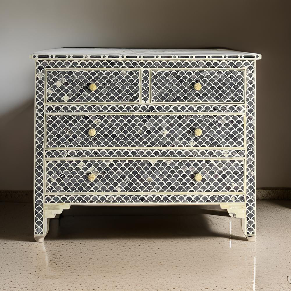 Art Deco Inlay Black Sideboard