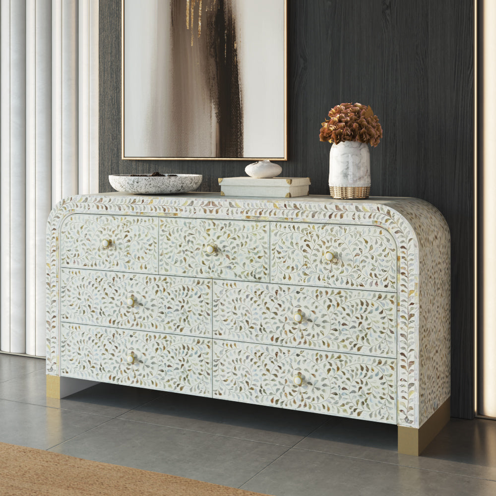 Elegant Vine White Sideboard