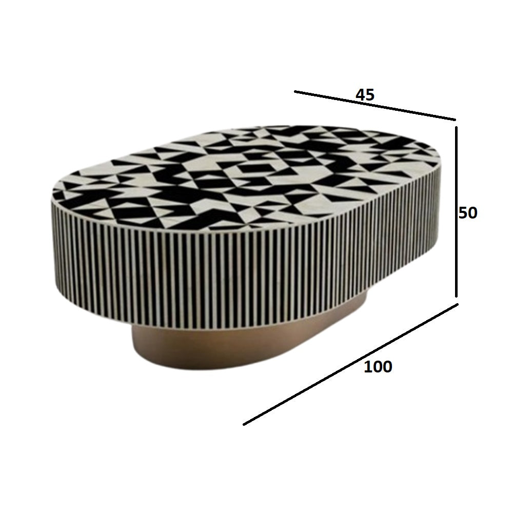 Chevron Charm White & Black Coffee Table