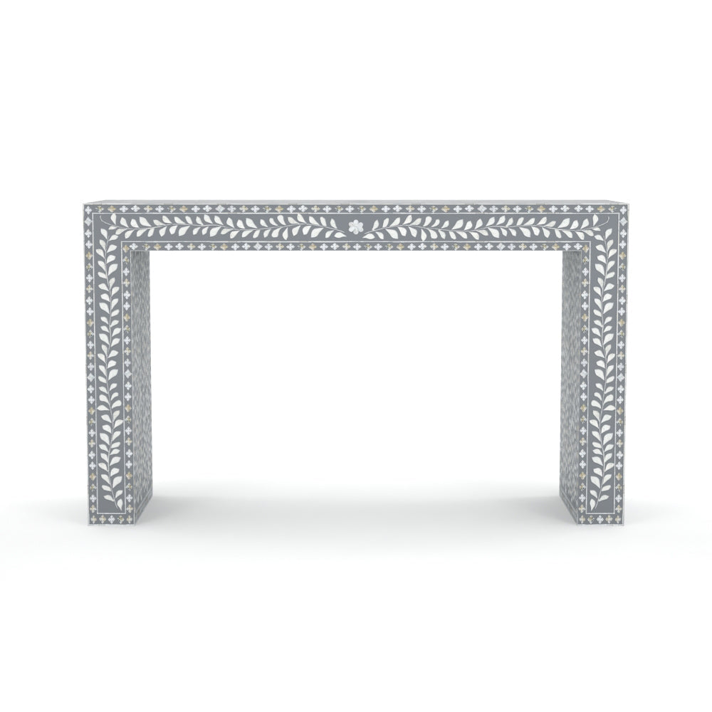 Luxe Bone Pattern Grey Console Table