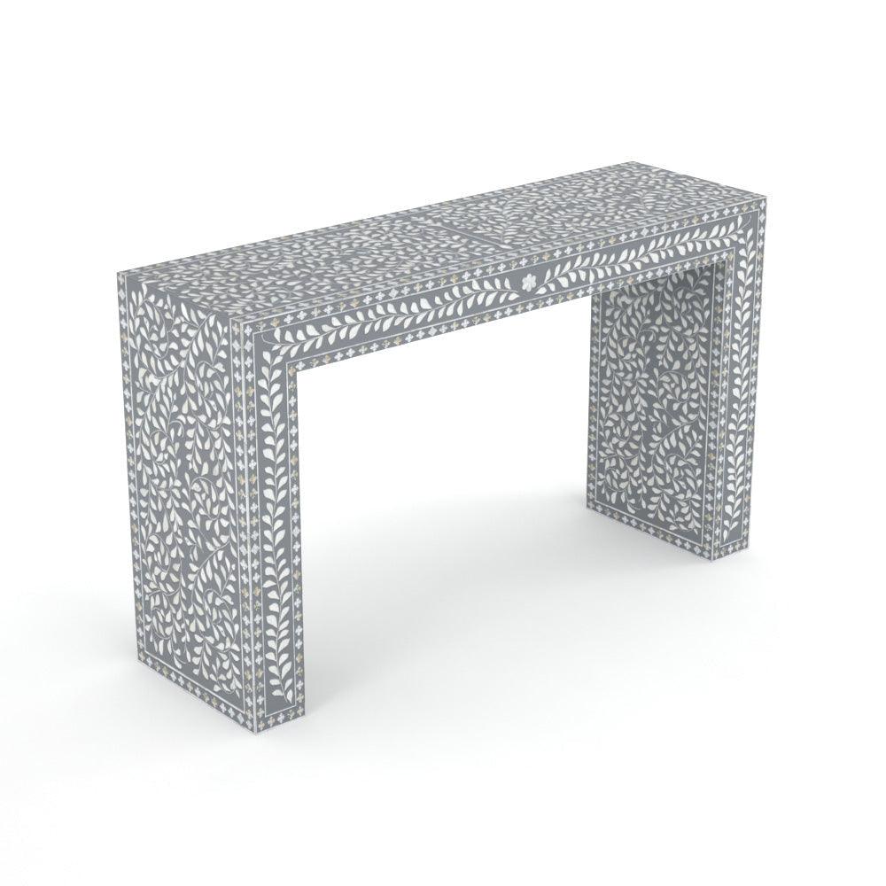 Luxe Bone Pattern Grey Console Table