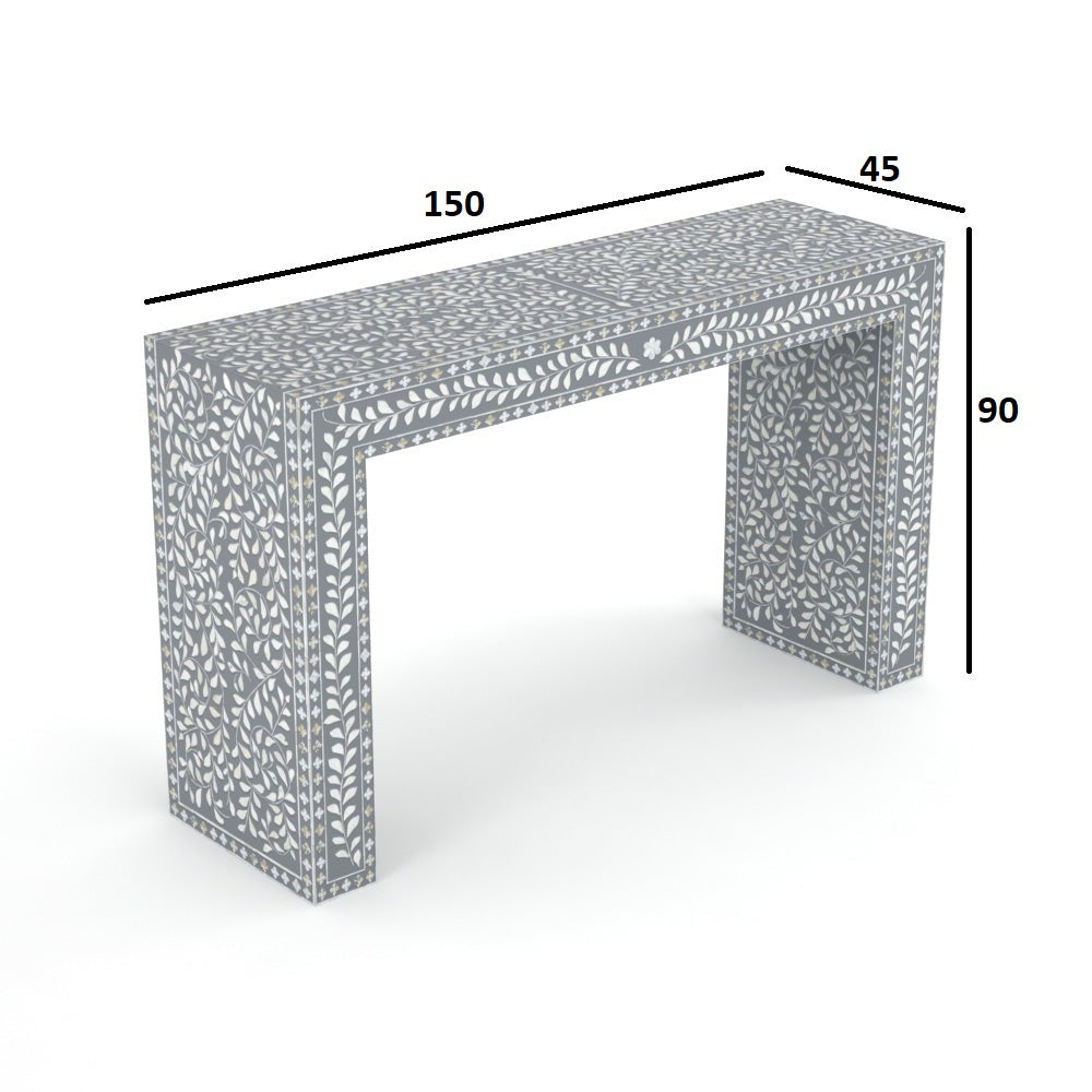 Luxe Bone Pattern Grey Console Table