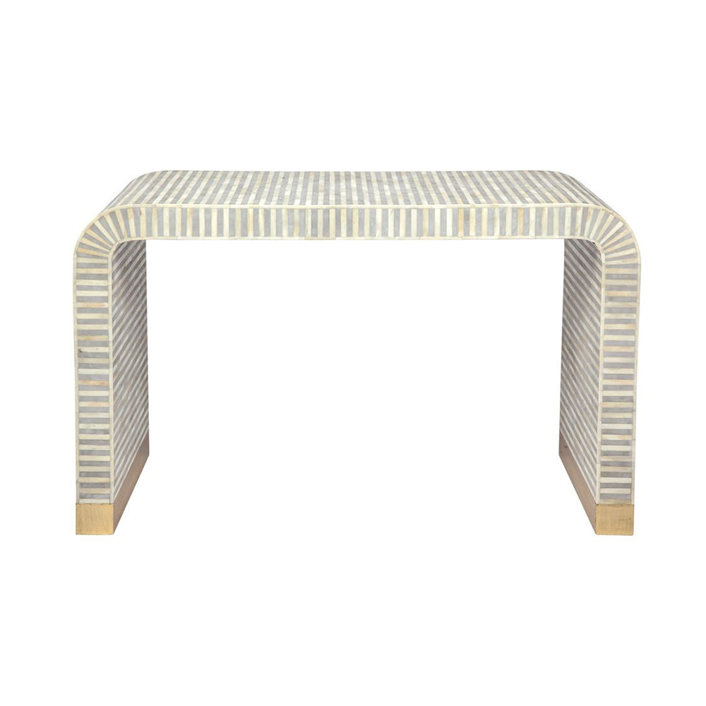 Artisanal Chevron Light Grey Console Table