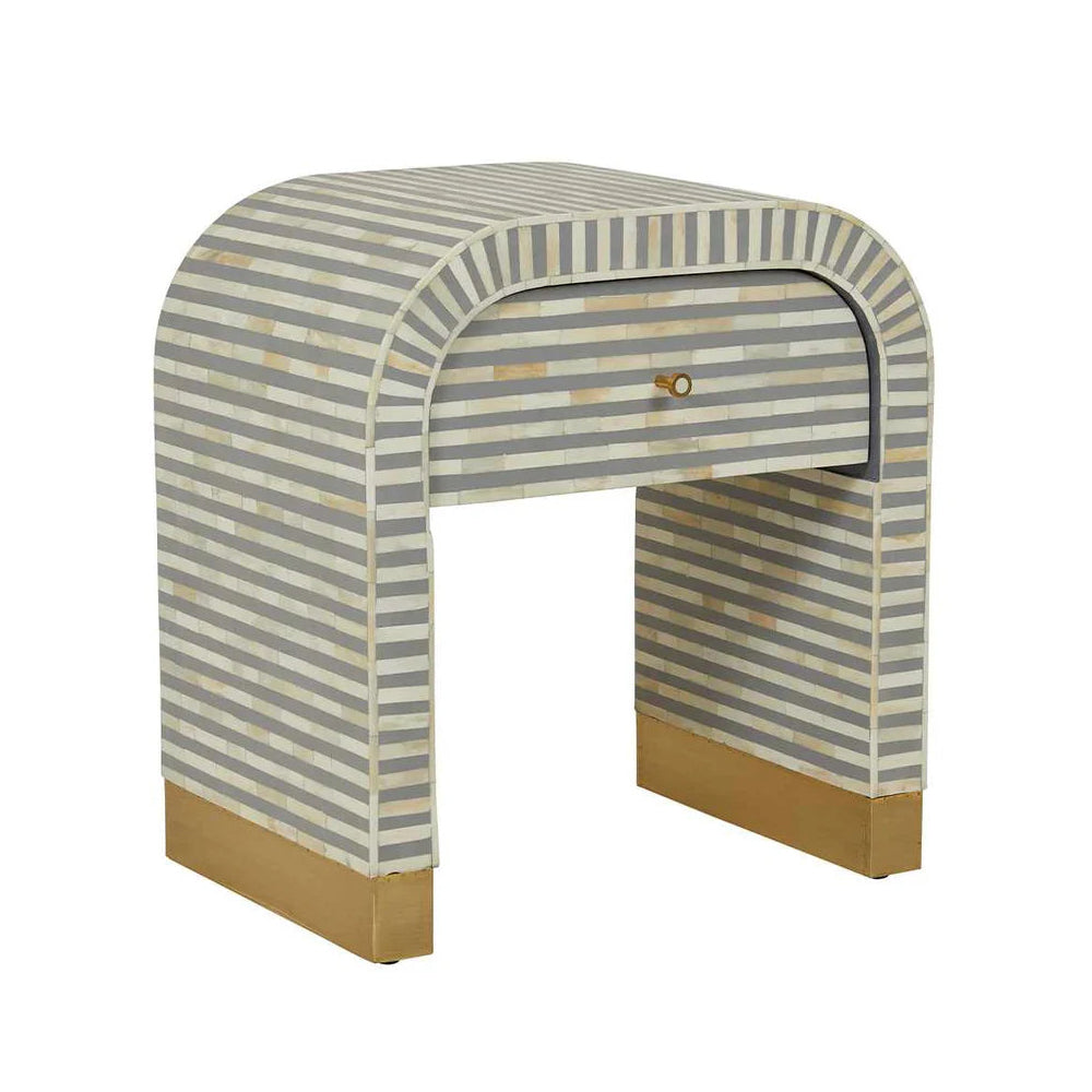 Celestial Mosaic Grey Bedside Table