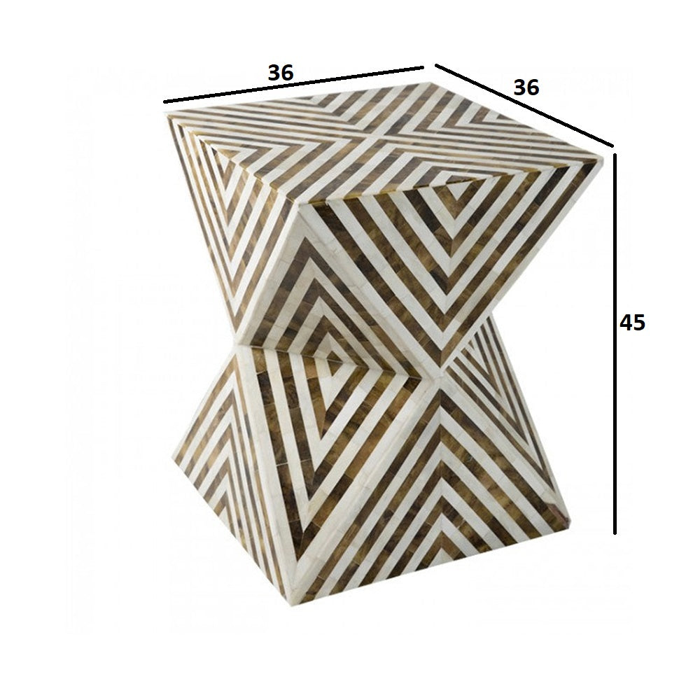 Ethereal Charm Brown & White Nightstand