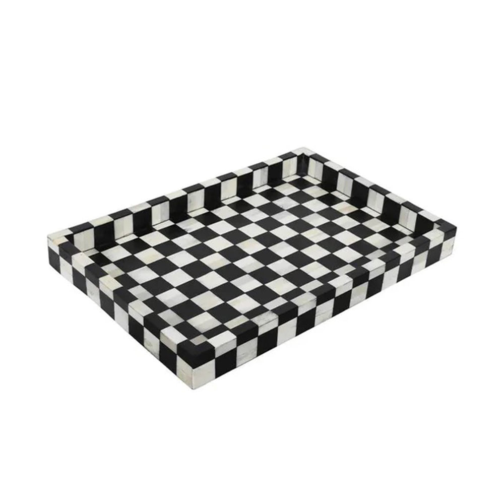 Chess Décor Black & White Tray
