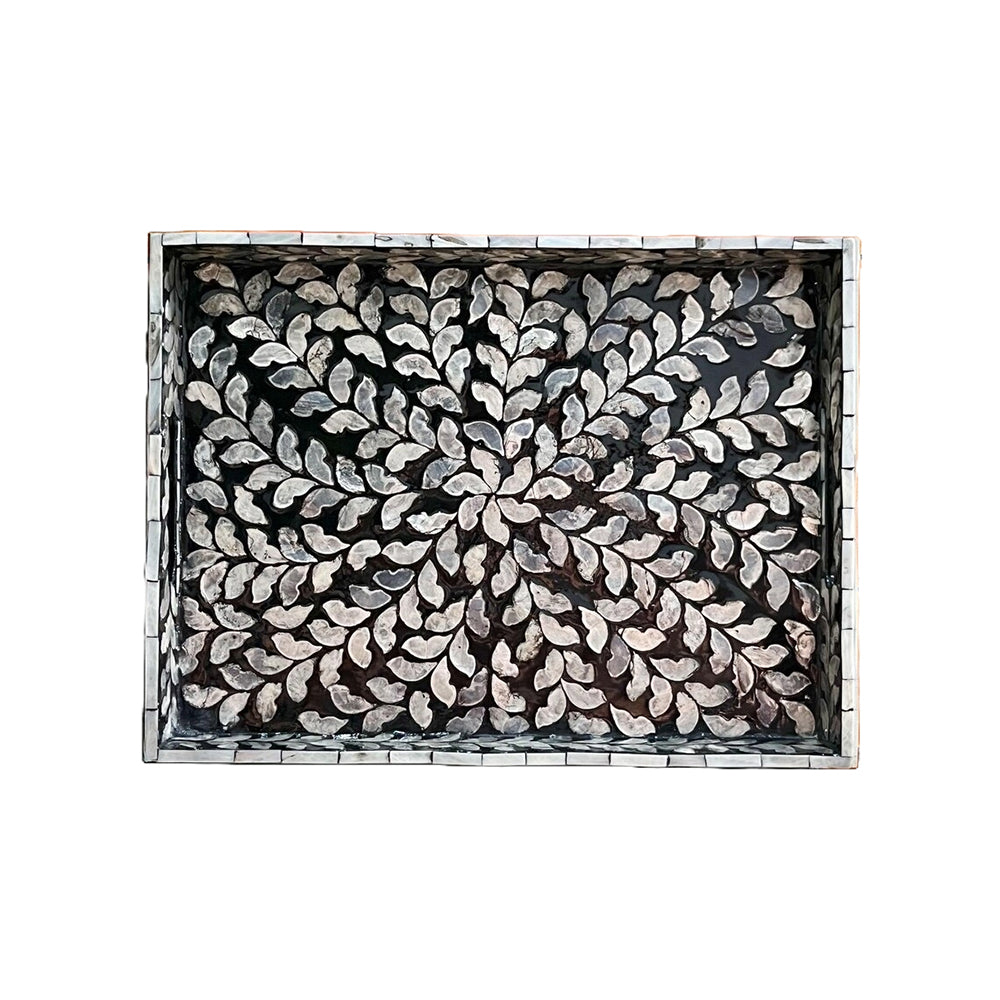 Indian Hub Design Black & White Tray