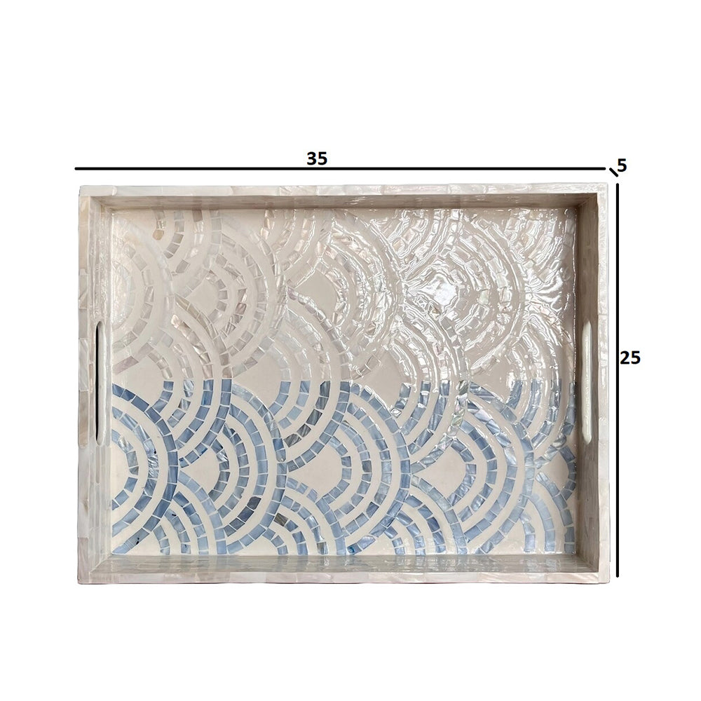 Indian Hub Design Light Blue & White Tray