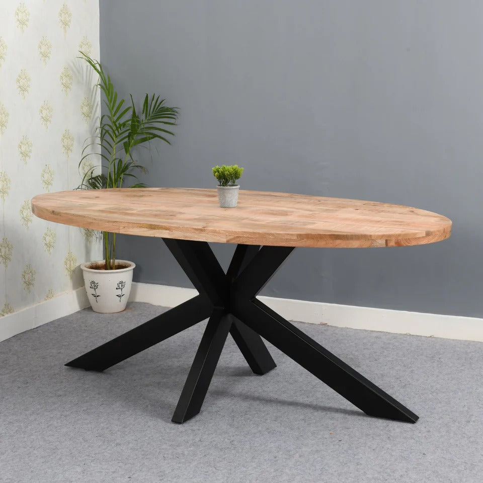 Rough Swan Timber Oval Dining Table 6-8 Seater