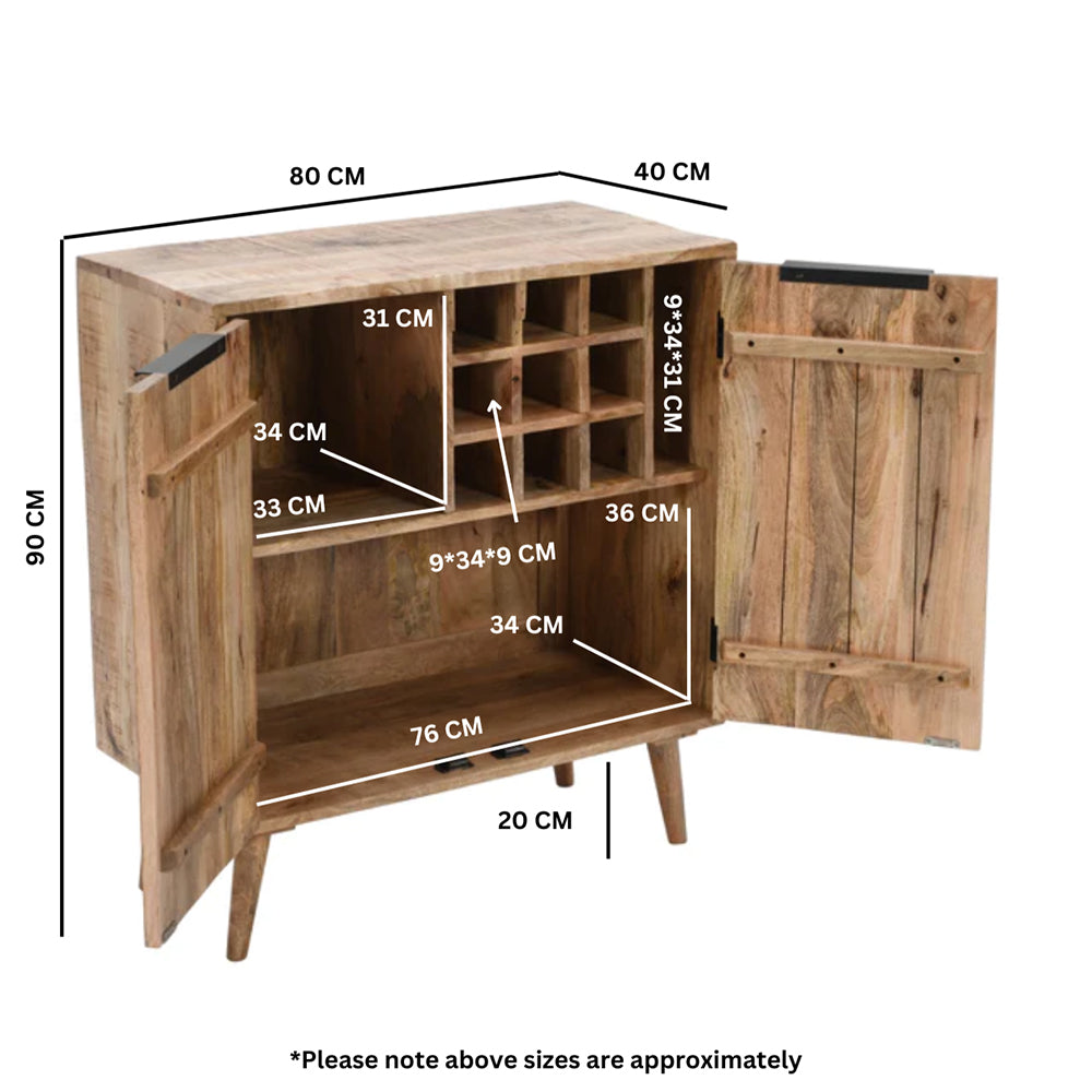 Rough Swan Timber Bar Cabinet Sideboard
