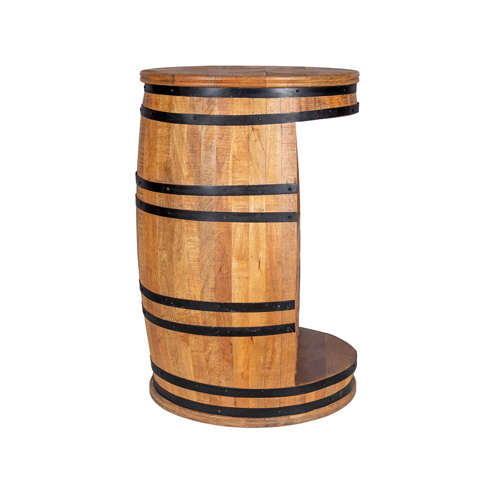 Rough Swan Timber Barrel Wine Bar Cabinet