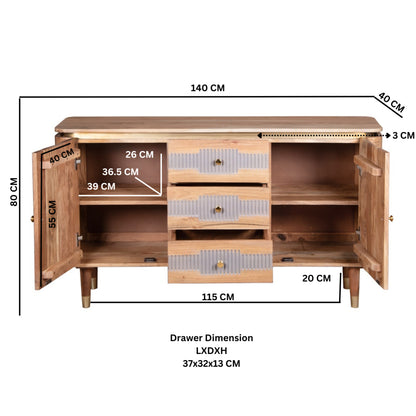 Baku Range 2 Doors 3 Drawers Large Sideboard