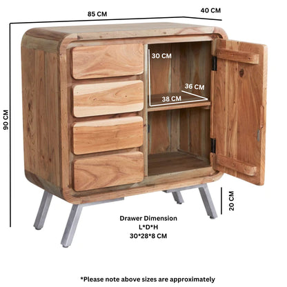 Jodhpur Jewel Medium Sideboard 4 Drawer & 1 Door