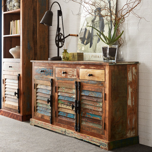 Reclaimed Style Large Sideboard 3 Drawer & 3 Door