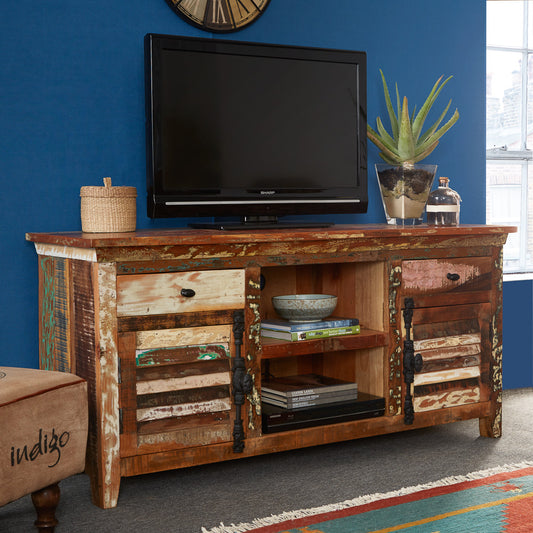 Reclaimed Style Large Tv Media Credenza 2 Drawer & 2 Door