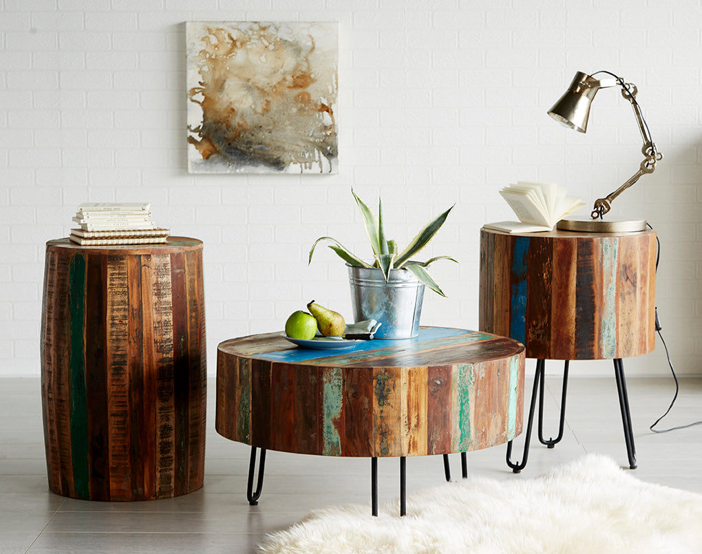 Reclaimed Style Drum Stool