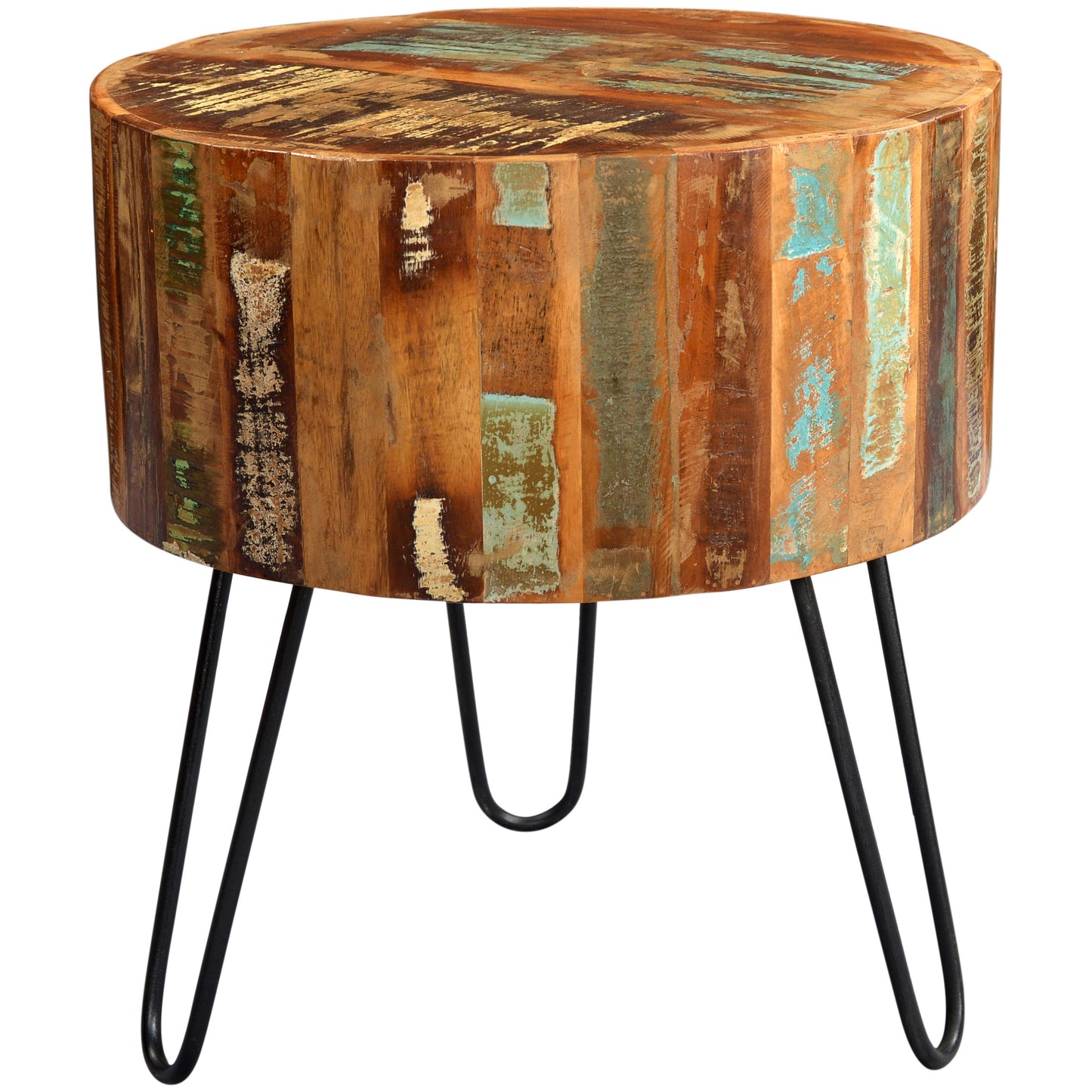 Reclaimed Style Drum Side Table