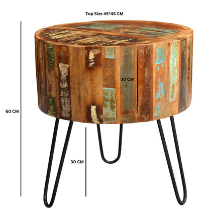 Reclaimed Style Drum Side Table