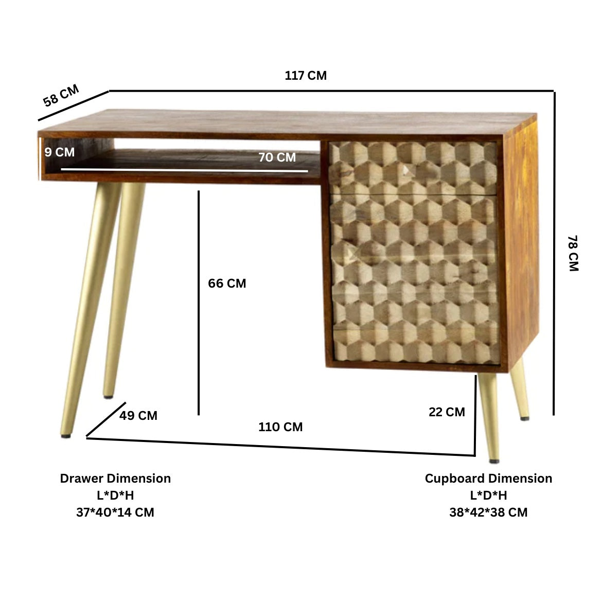 CNC Contemporary Writing Desk