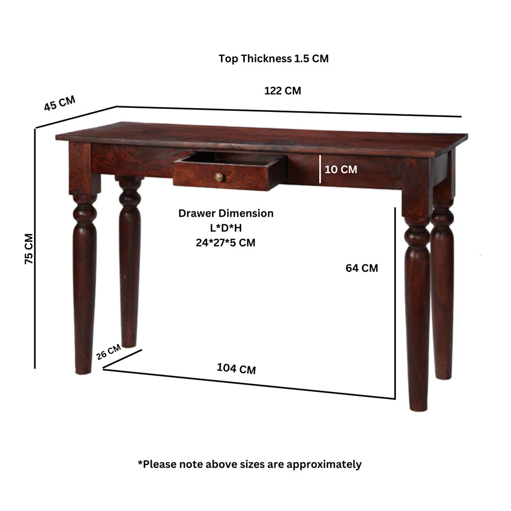 Maharaja Dark Writing Desk With 1 Drawer