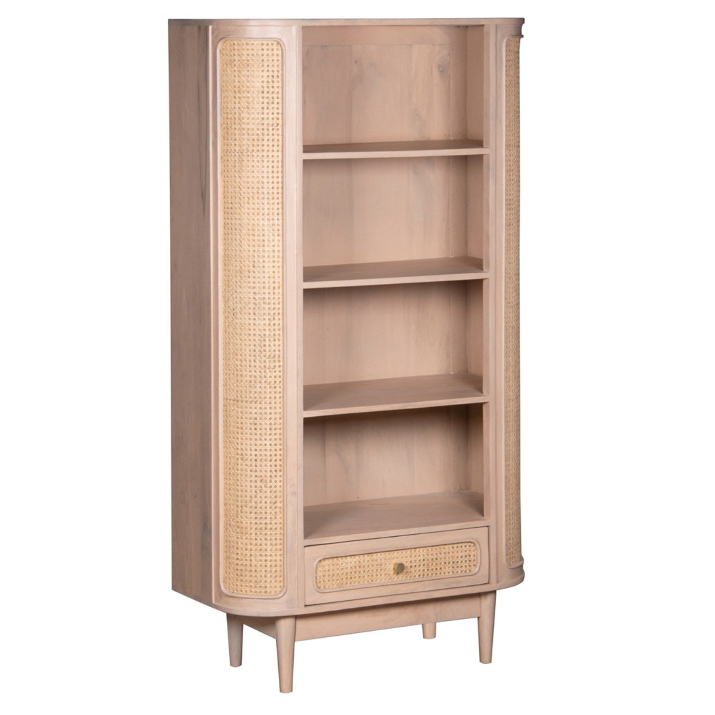 Franch Collection Cane Bookcase With 1 Drawer