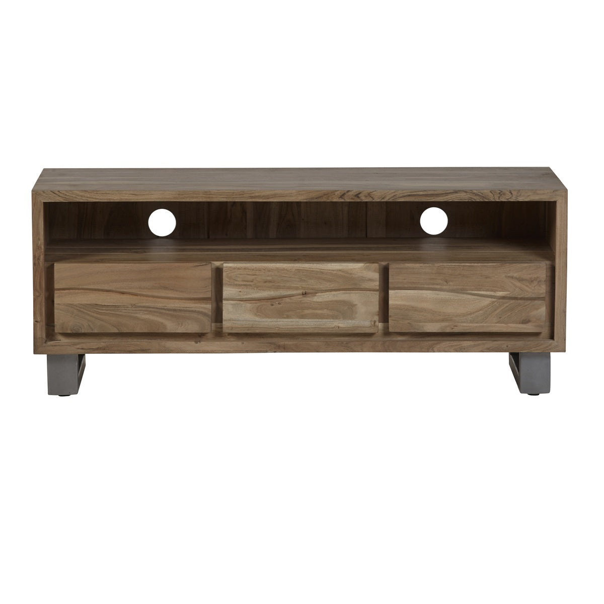 Live Edge Live Style Media Unit With 3 Drawer