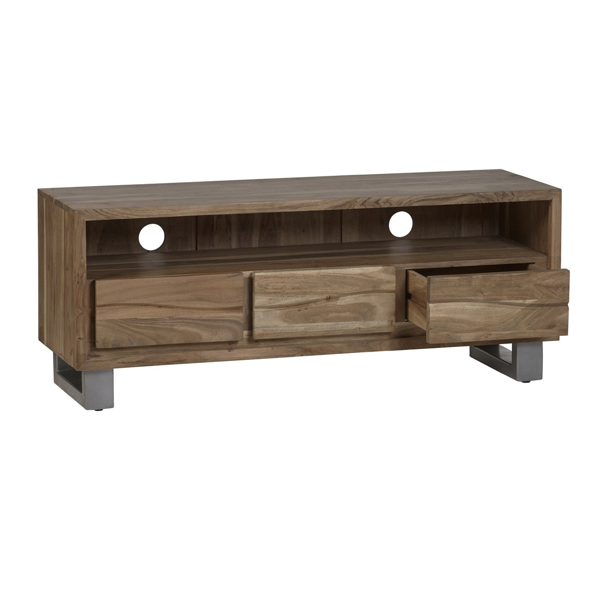 Live Edge Live Style Media Unit With 3 Drawer