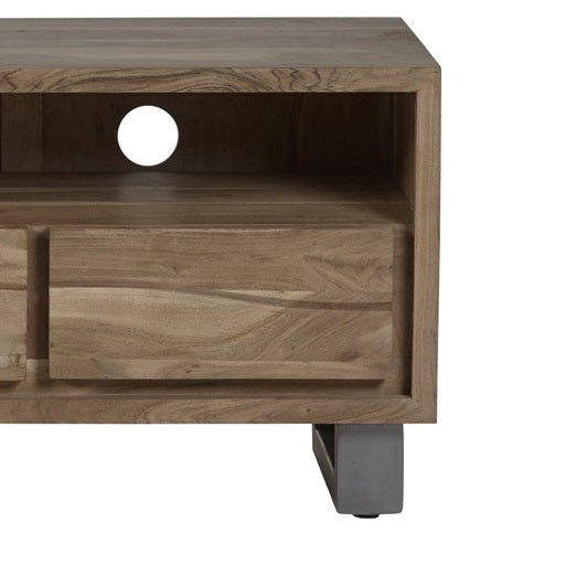 Live Edge Live Style Media Unit With 3 Drawer