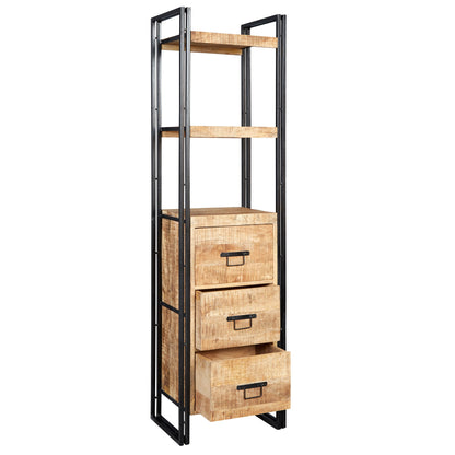 Industrial Range Slim 3 Drawer Bookcase