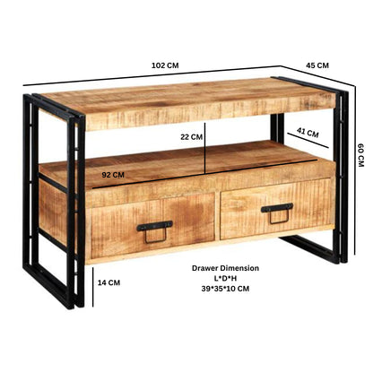 Industrial Range 2 Drawer Tv Stand