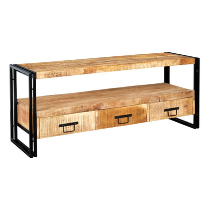 Industrial Range Large Tv Plasma Stand With 3 Drawer