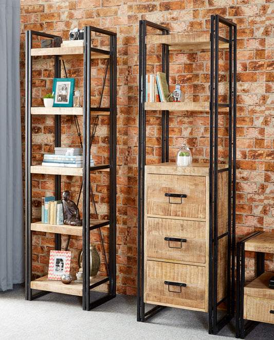 Industrial Range Slim Open Bookcase