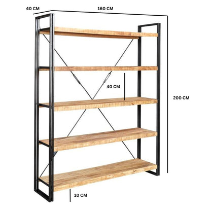 Industrial Range Large Open Bookcase