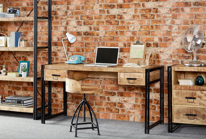 Industrial Range Writing Desk With 2 Drawer