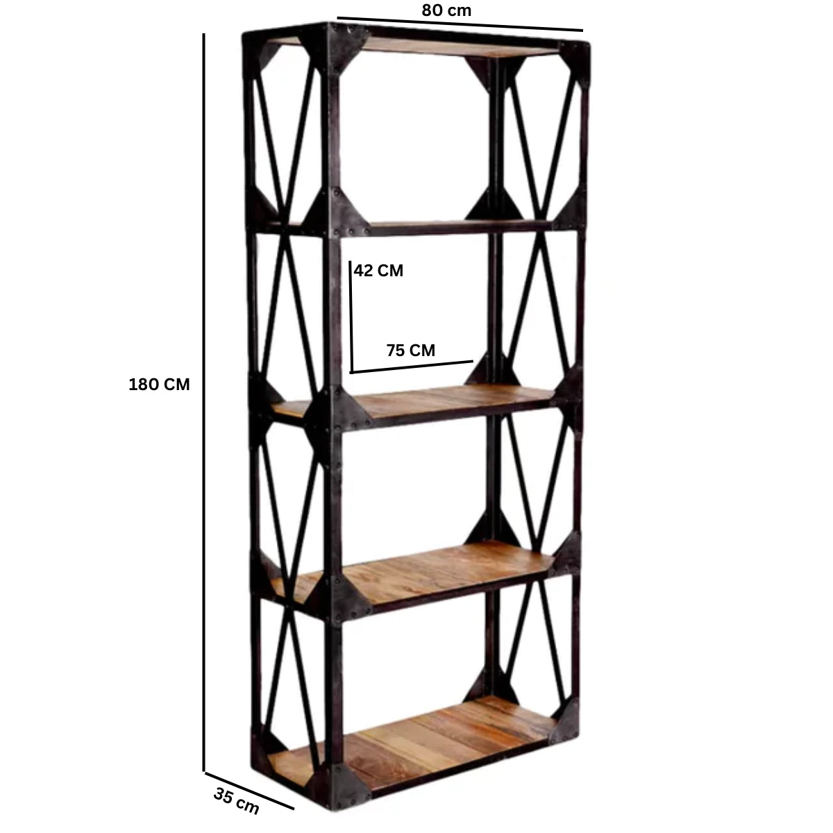 Industrial Range Open Bookcase