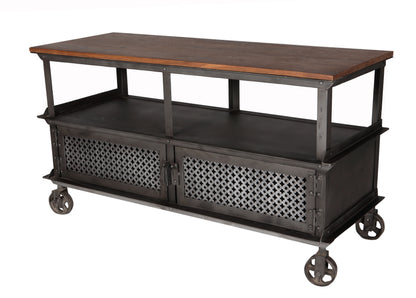 Urban Industrial TV Media Unit With 2 Door