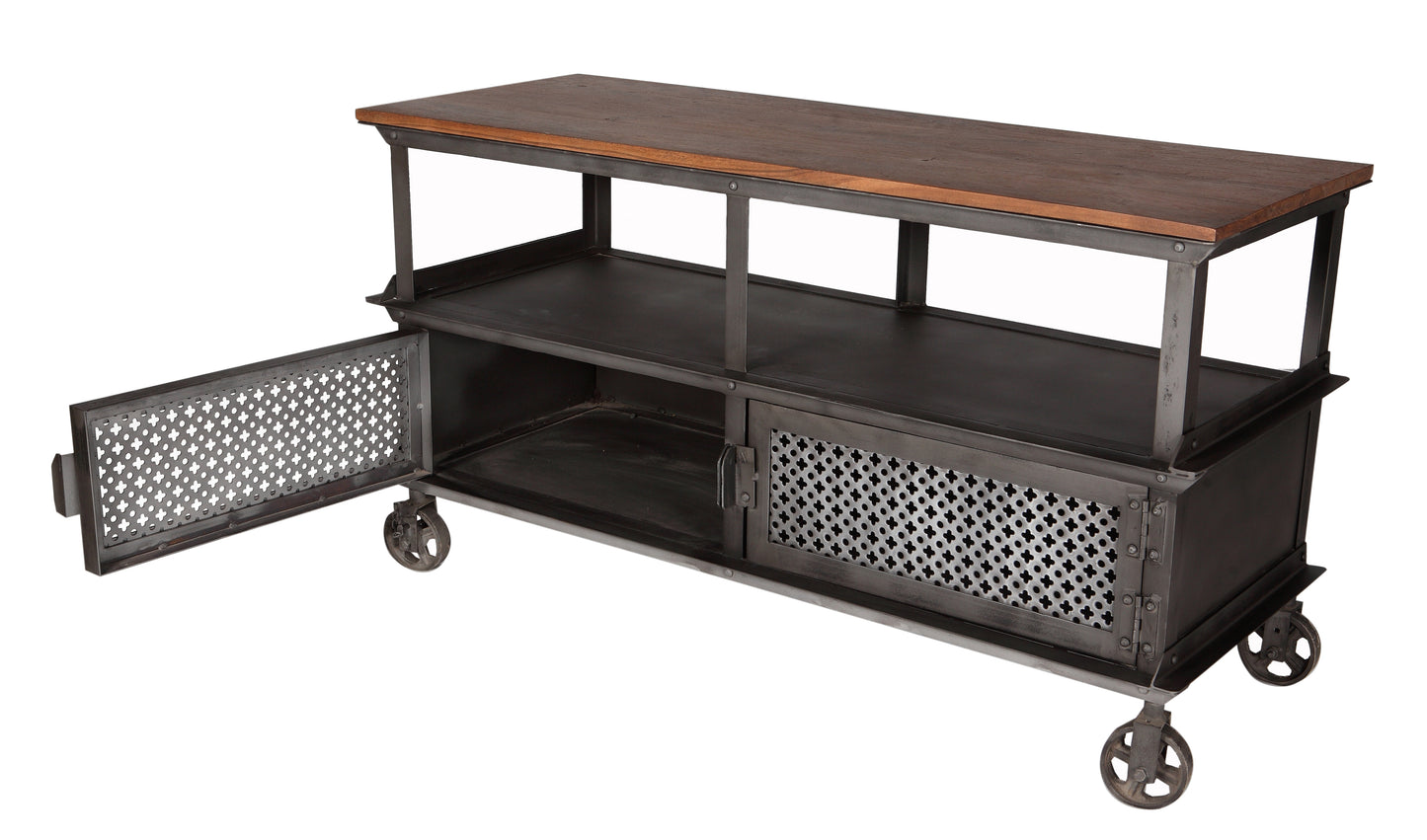 Urban Industrial TV Media Unit With 2 Door