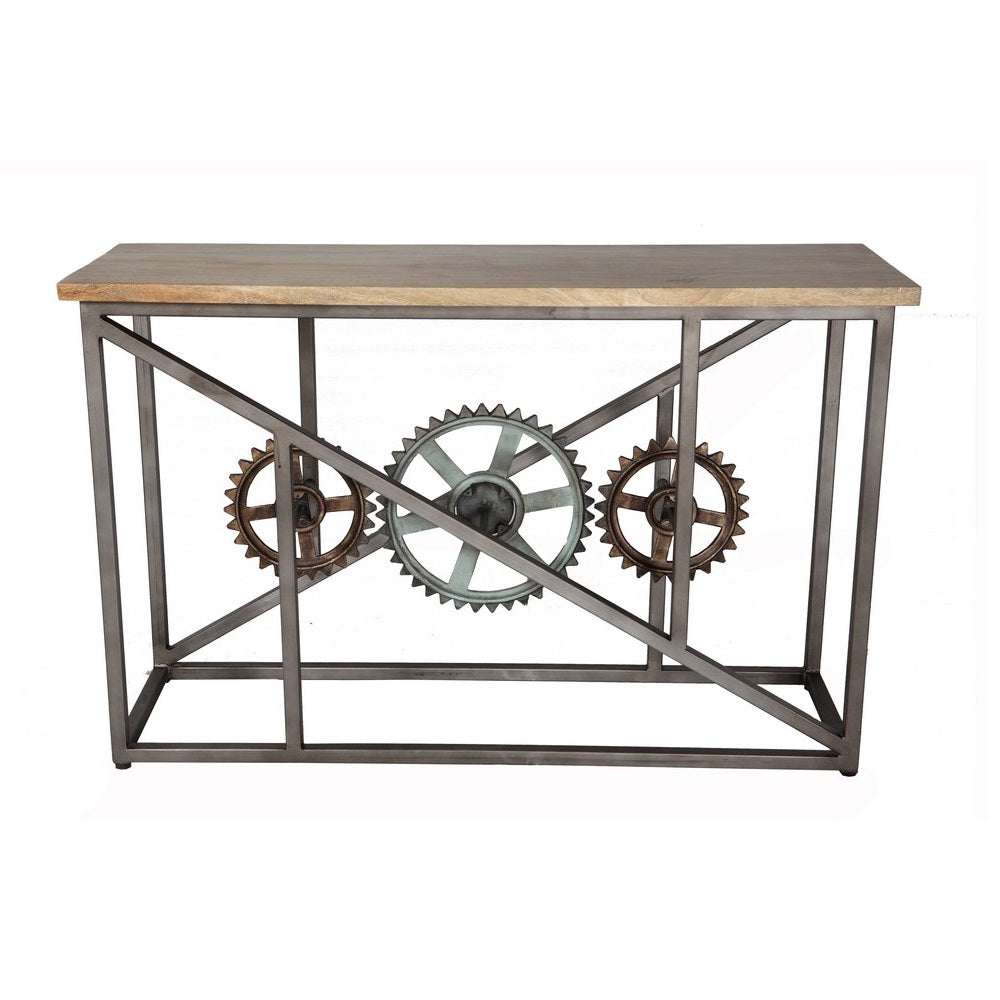 Urban Industrial Console Table With Wheels