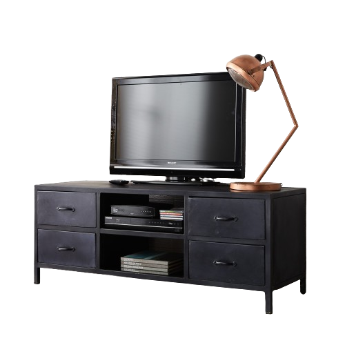 Industrial Range Iron 4 Drawer Tv Unit