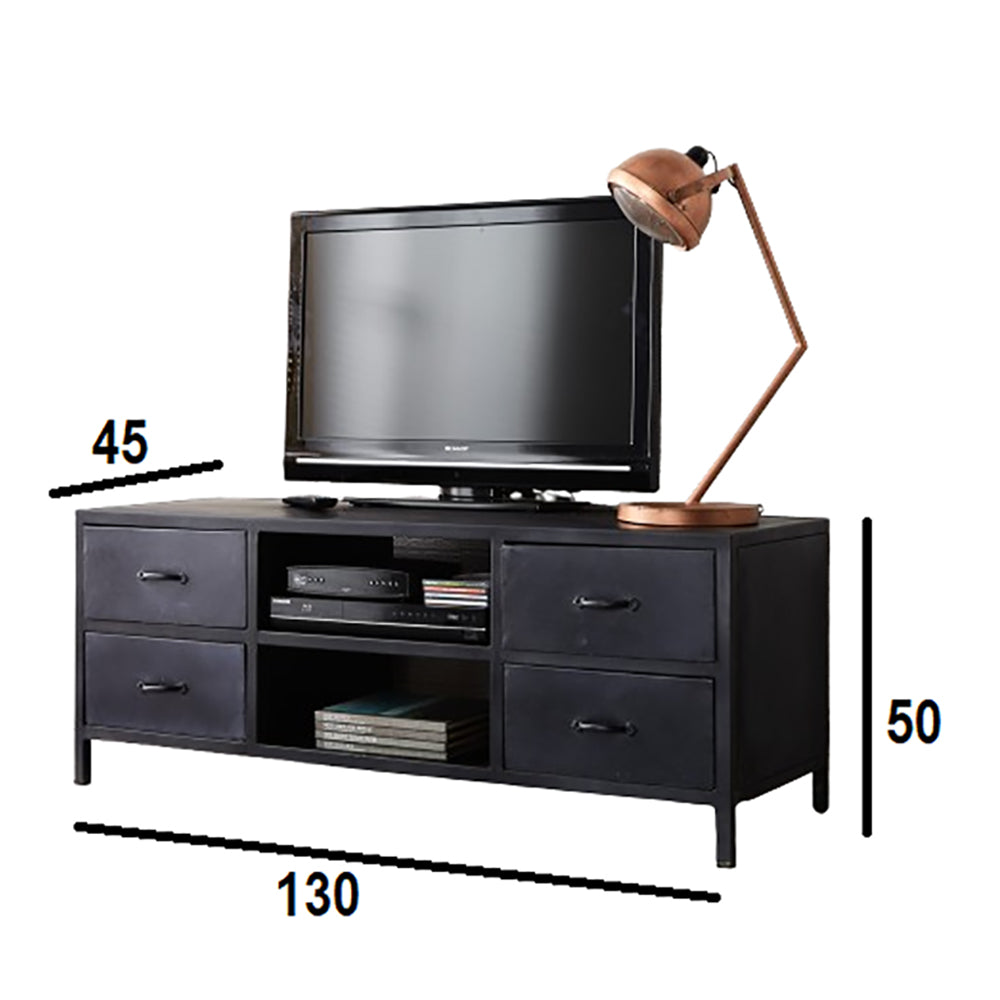 Industrial Range Iron 4 Drawer Tv Unit
