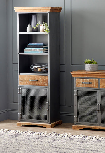 Industrial Range Narrow 1 Drawer & 1 Door Bookcase
