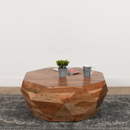 Diamond Shape Coffee Table Natural Brown