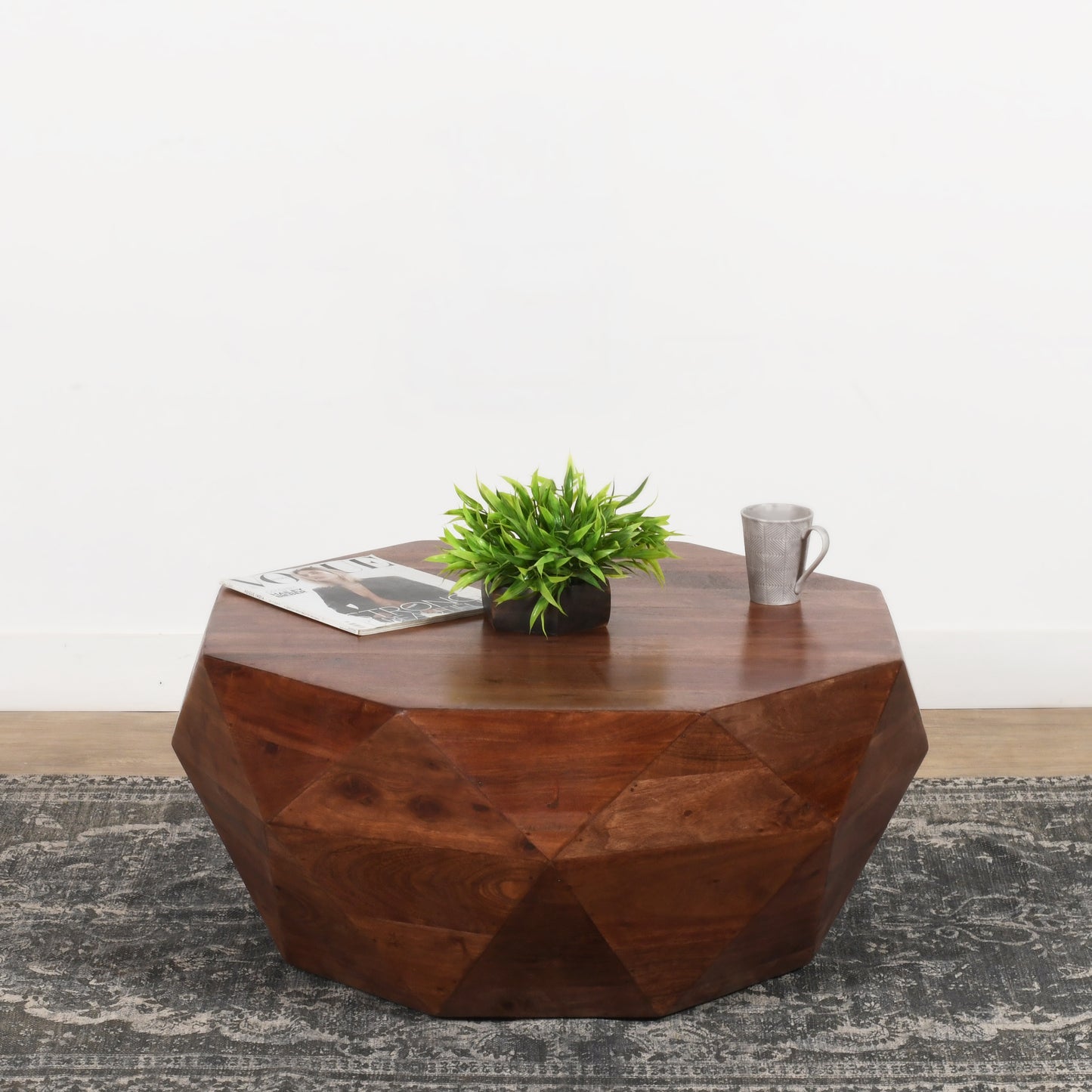 Diamond Shape Coffee Table Dark Brown